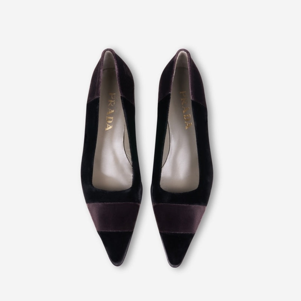 Prada Velvet Ballerinas Flats
